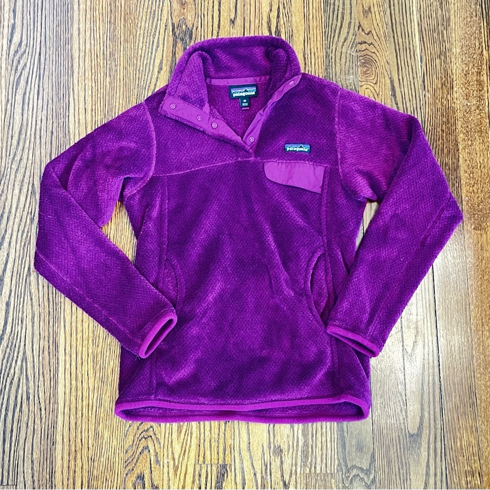 Patagonia Re-Tool Snap-T Pullover  Fleece Bright Purple 1/4 Snap Women’s XS